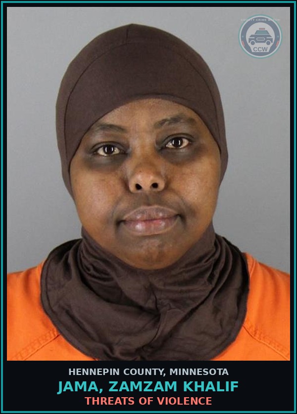 Booking mugshot of JAMA, ZAMZAM KHALIF in Hennepin County