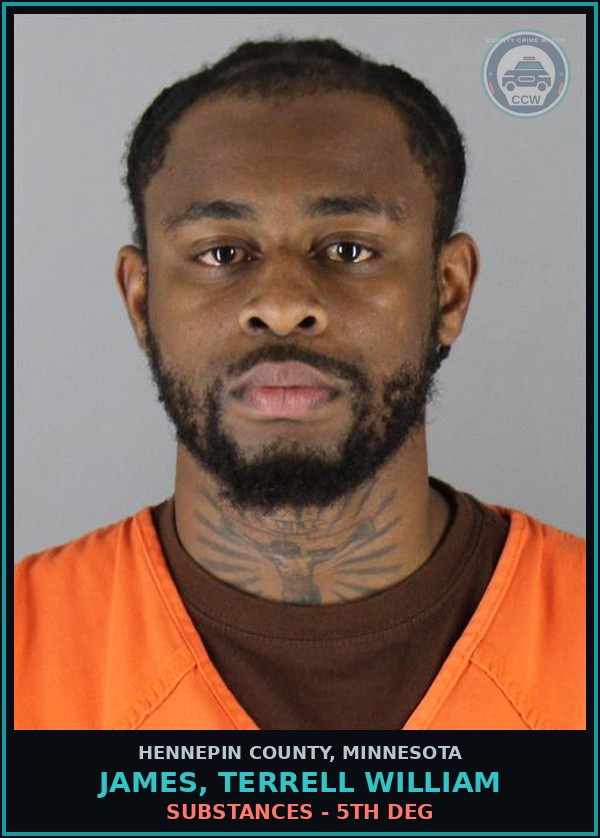 Booking mugshot of JAMES, TERRELL WILLIAM in Hennepin County