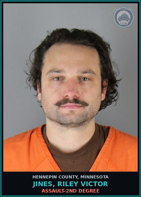 Booking mugshot of JINES, RILEY VICTOR in Hennepin County