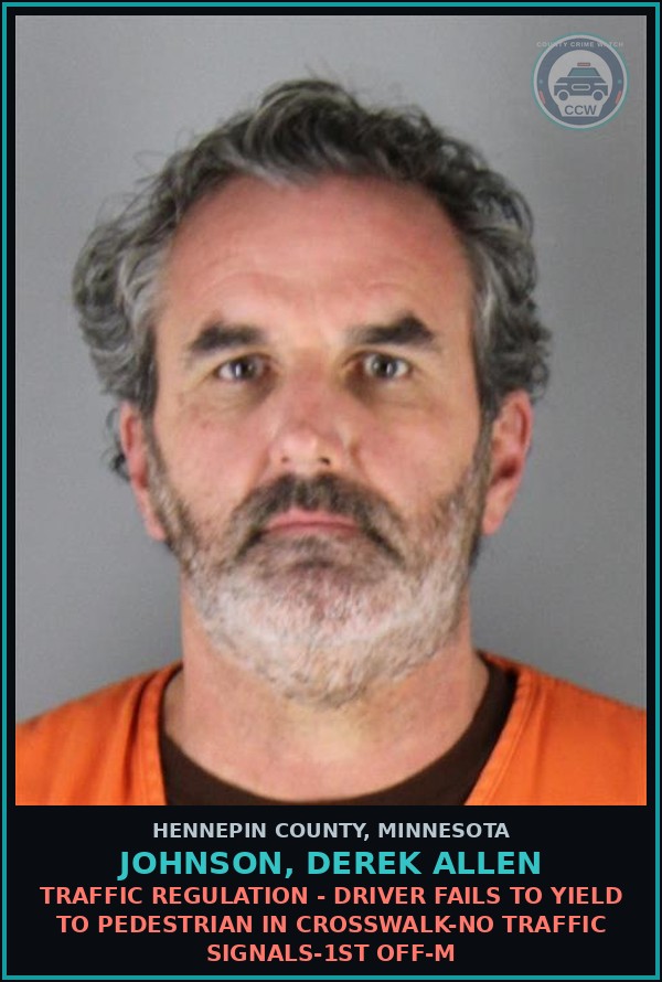 Booking mugshot of JOHNSON, DEREK ALLEN in Hennepin County
