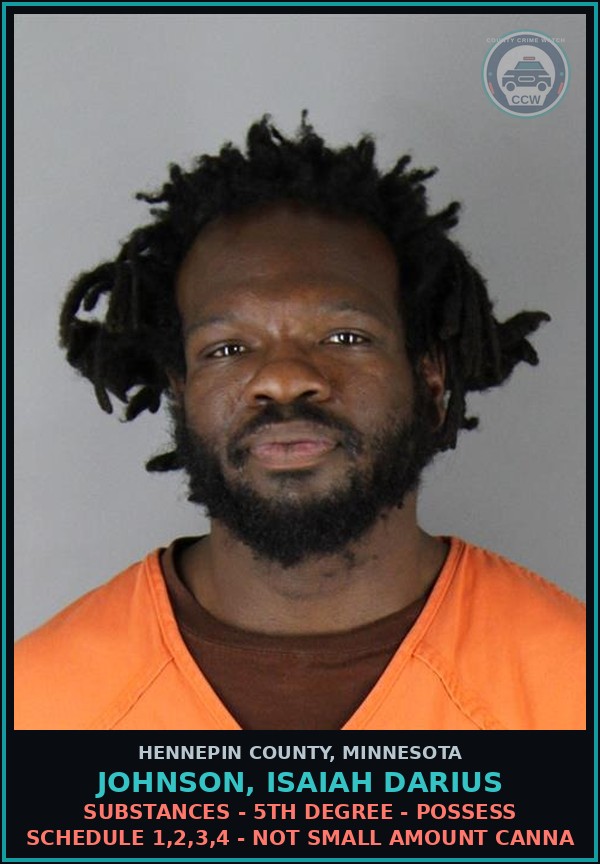 Booking mugshot of JOHNSON, ISAIAH DARIUS in Hennepin County