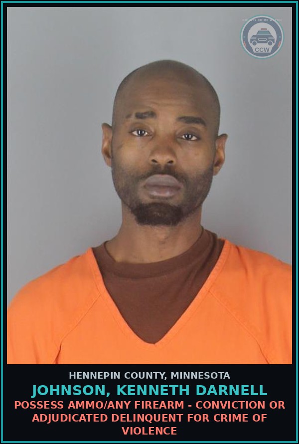 Booking mugshot of JOHNSON, KENNETH DARNELL in Hennepin County