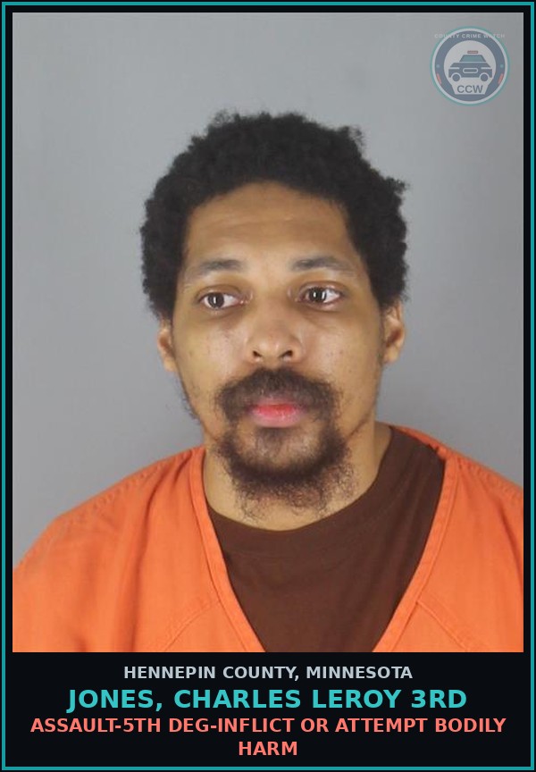 Booking mugshot of JONES, CHARLES LEROY 3RD in Hennepin County