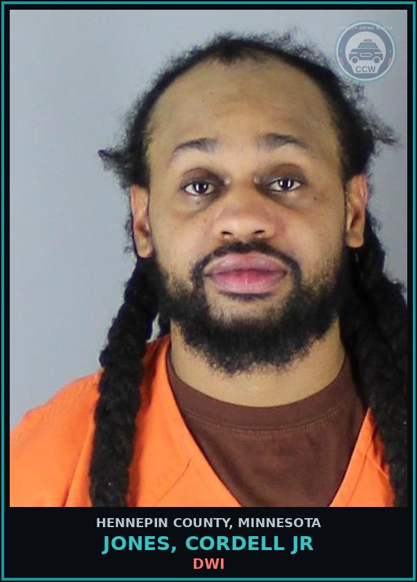 Booking mugshot of JONES, CORDELL JR in Hennepin County