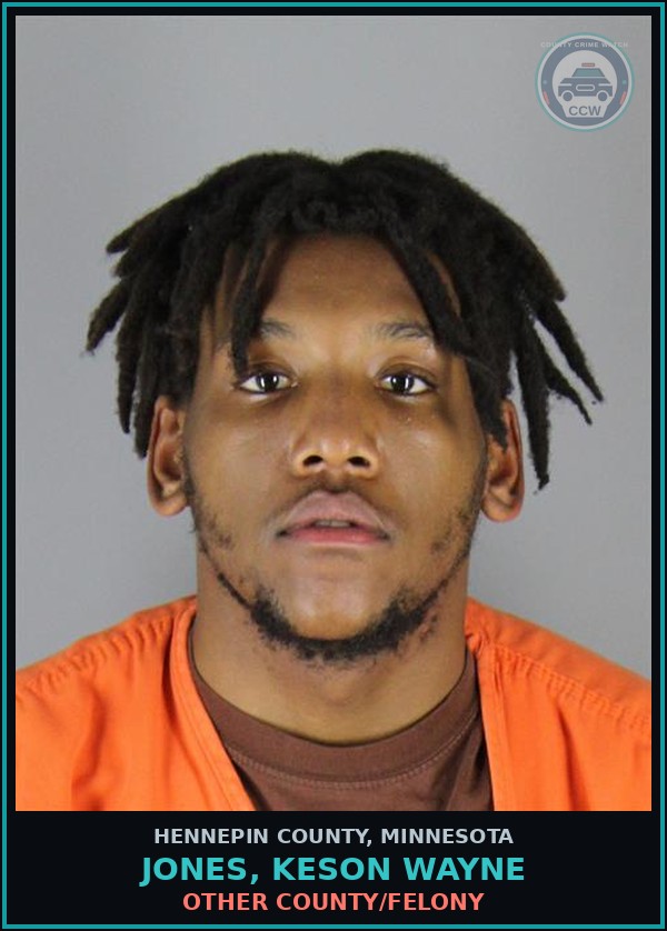 Booking mugshot of JONES, KESON WAYNE in Hennepin County
