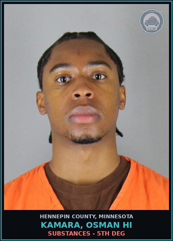 Booking mugshot of KAMARA, OSMAN HI in Hennepin County