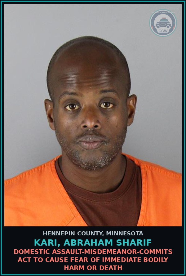 Booking mugshot of KARI, ABRAHAM SHARIF in Hennepin County