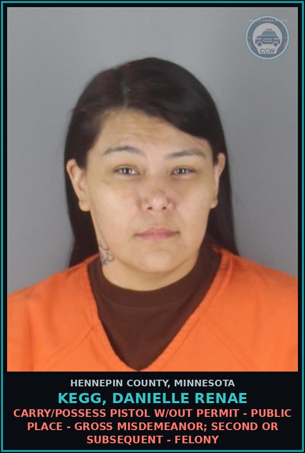 Booking mugshot of KEGG, DANIELLE RENAE in Hennepin County