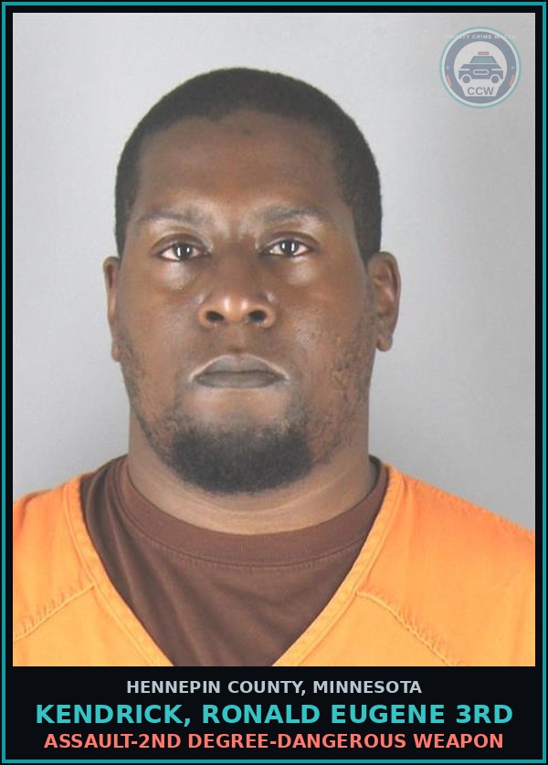 Booking mugshot of KENDRICK, RONALD EUGENE 3RD in Hennepin County