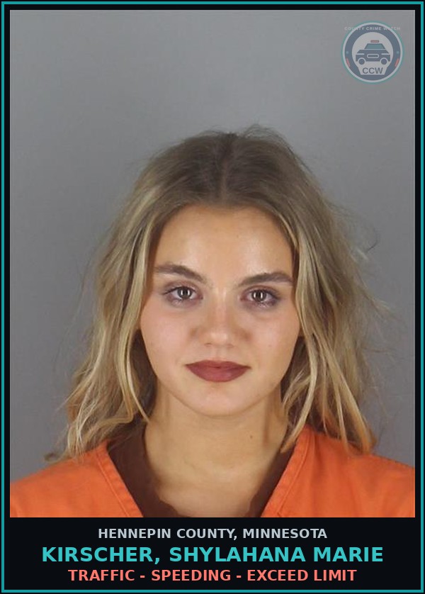 Booking mugshot of KIRSCHER, SHYLAHANA MARIE in Hennepin County