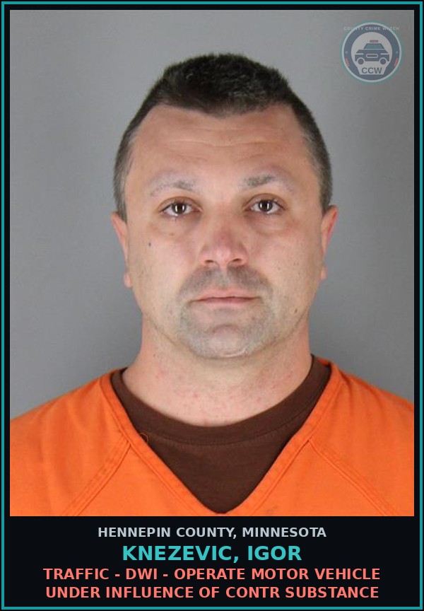 Booking mugshot of KNEZEVIC, IGOR in Hennepin County