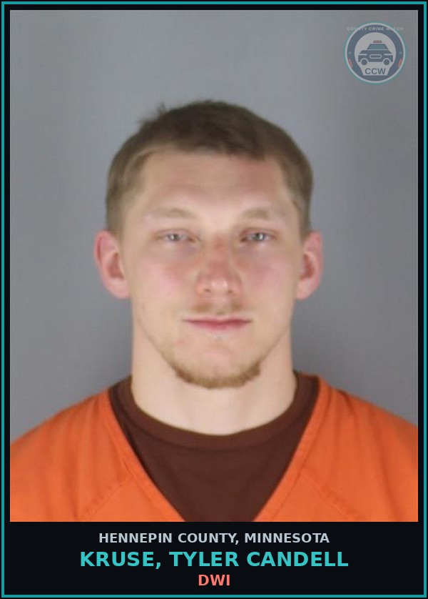 Booking mugshot of KRUSE, TYLER CANDELL in Hennepin County