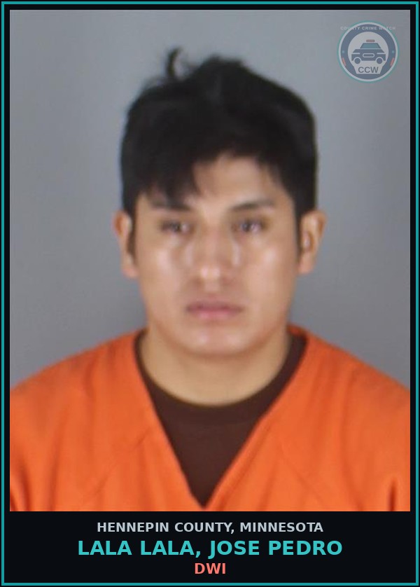 Booking mugshot of LALA LALA, JOSE PEDRO in Hennepin County