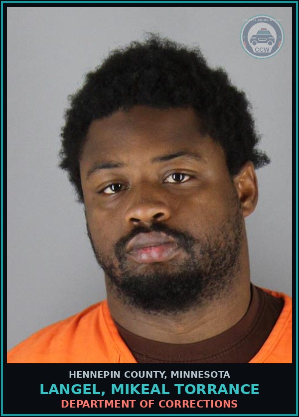 Booking mugshot of LANGEL, MIKEAL TORRANCE in Hennepin County