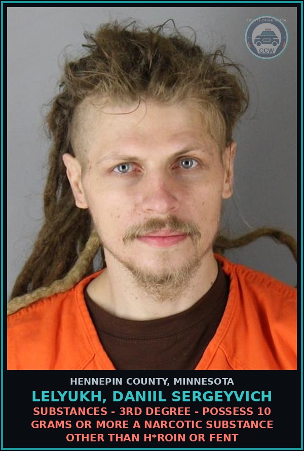 Booking mugshot of LELYUKH, DANIIL SERGEYVICH in Hennepin County