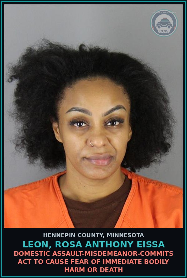 Booking mugshot of LEON, ROSA ANTHONY EISSA in Hennepin County
