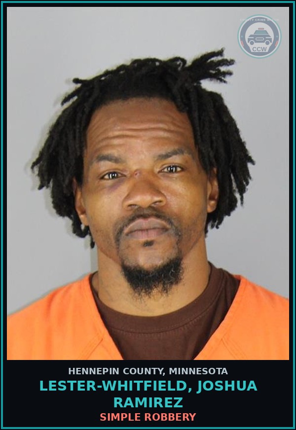 Booking mugshot of LESTER-WHITFIELD, JOSHUA RAMIREZ in Hennepin County