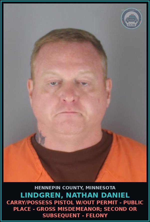 Booking mugshot of LINDGREN, NATHAN DANIEL in Hennepin County