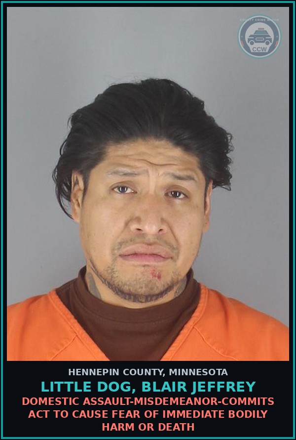 Booking mugshot of LITTLE DOG, BLAIR JEFFREY in Hennepin County