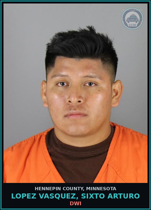 Booking mugshot of LOPEZ VASQUEZ, SIXTO ARTURO in Hennepin County
