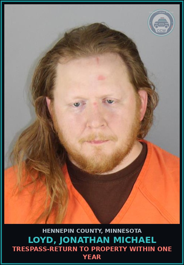 Booking mugshot of LOYD, JONATHAN MICHAEL in Hennepin County