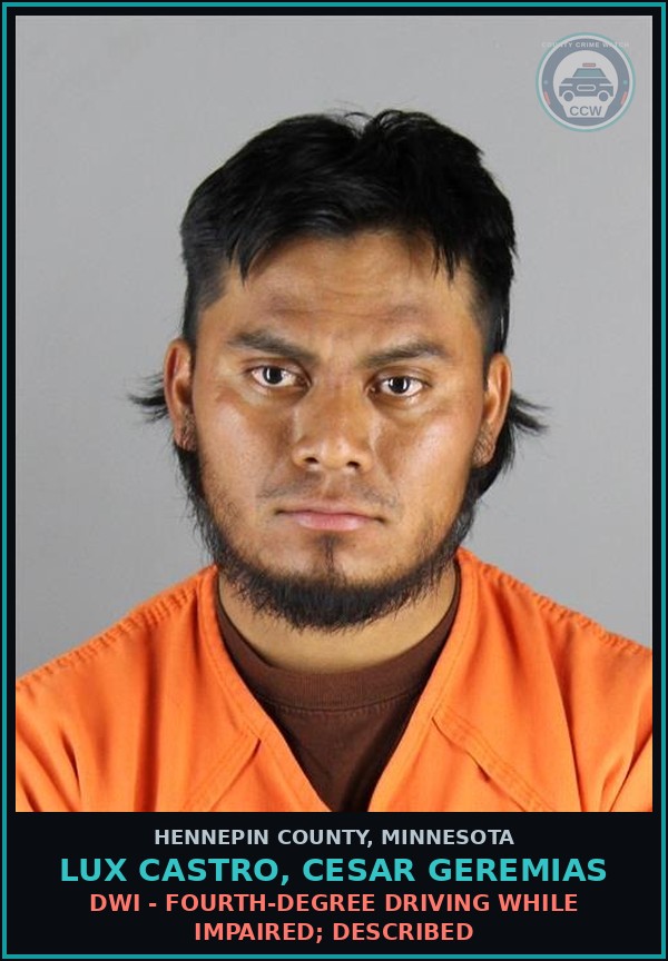 Booking mugshot of LUX CASTRO, CESAR GEREMIAS in Hennepin County