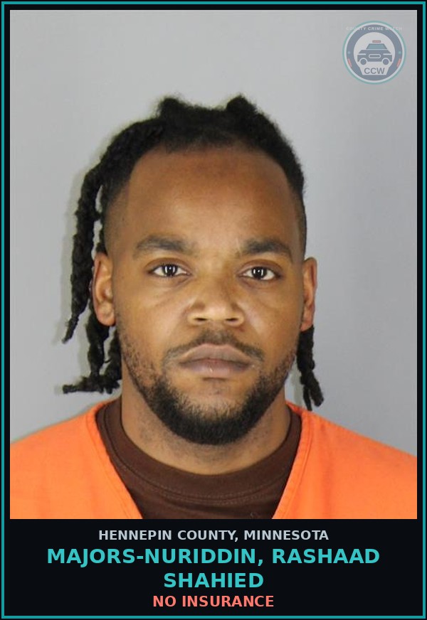 Booking mugshot of MAJORS-NURIDDIN, RASHAAD SHAHIED in Hennepin County
