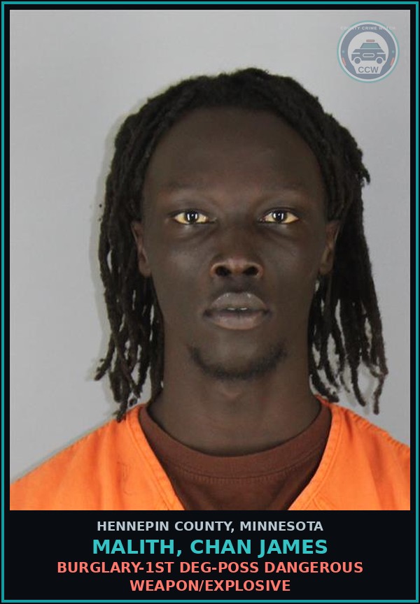 Booking mugshot of MALITH, CHAN JAMES in Hennepin County