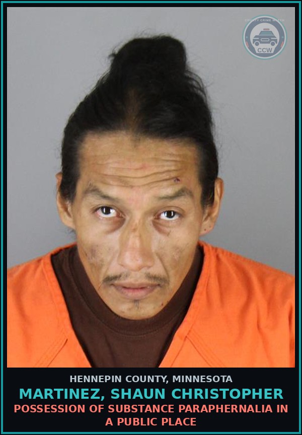 Booking mugshot of MARTINEZ, SHAUN CHRISTOPHER in Hennepin County