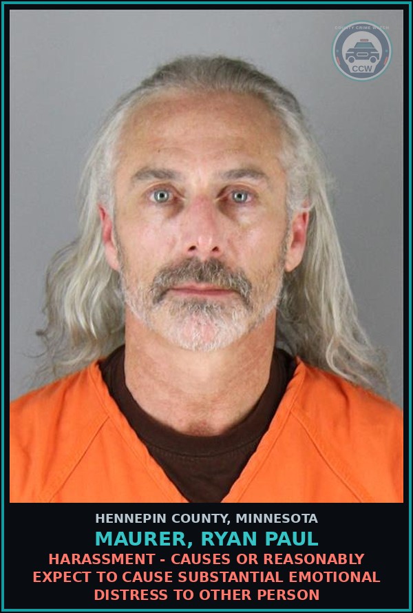 Booking mugshot of MAURER, RYAN PAUL in Hennepin County
