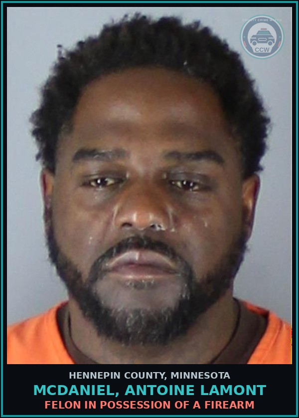 Booking mugshot of MCDANIEL, ANTOINE LAMONT in Hennepin County