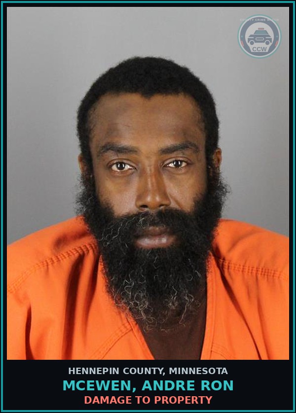 Booking mugshot of MCEWEN, ANDRE RON in Hennepin County