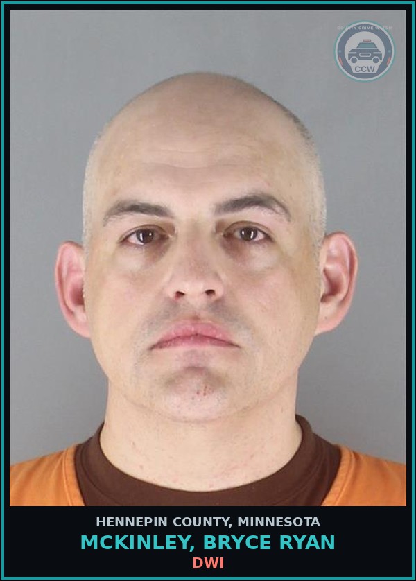 Booking mugshot of MCKINLEY, BRYCE RYAN in Hennepin County