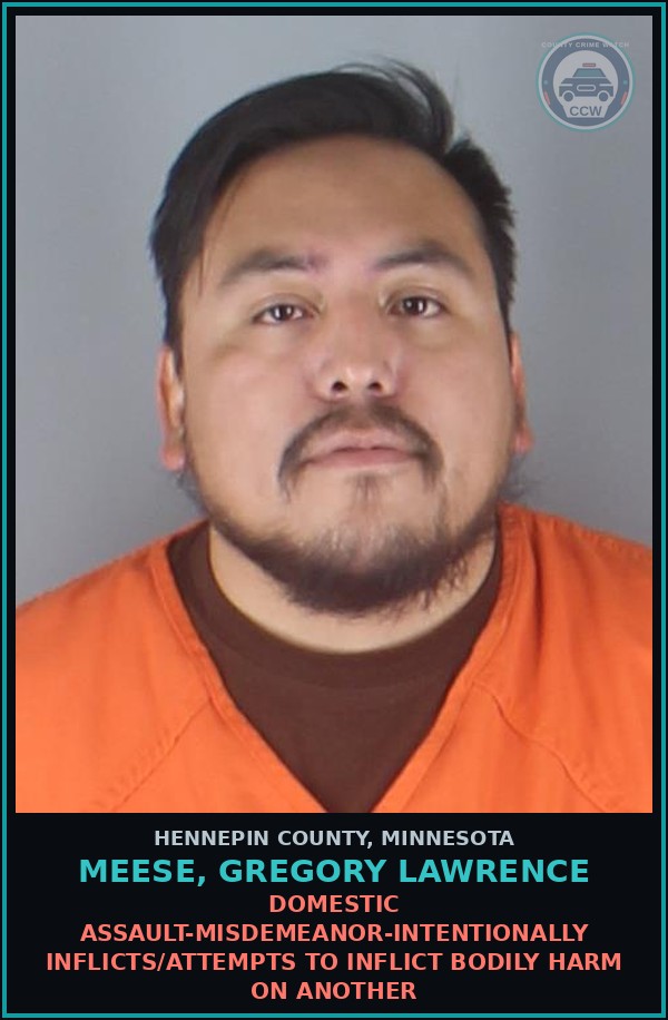 Booking mugshot of MEESE, GREGORY LAWRENCE in Hennepin County