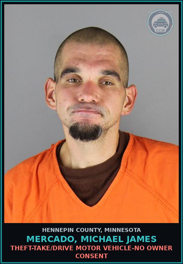 Booking mugshot of MERCADO, MICHAEL JAMES in Hennepin County