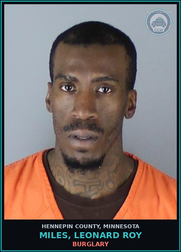 Booking mugshot of MILES, LEONARD ROY in Hennepin County
