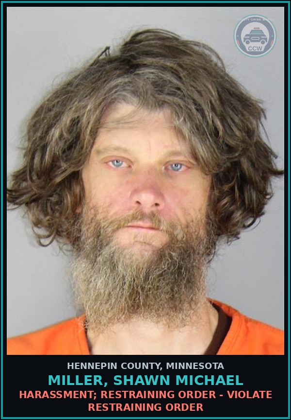 Booking mugshot of MILLER, SHAWN MICHAEL in Hennepin County