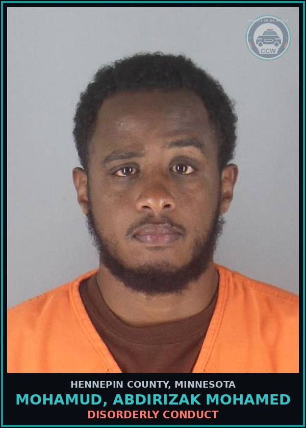 Booking mugshot of MOHAMUD, ABDIRIZAK MOHAMED in Hennepin County