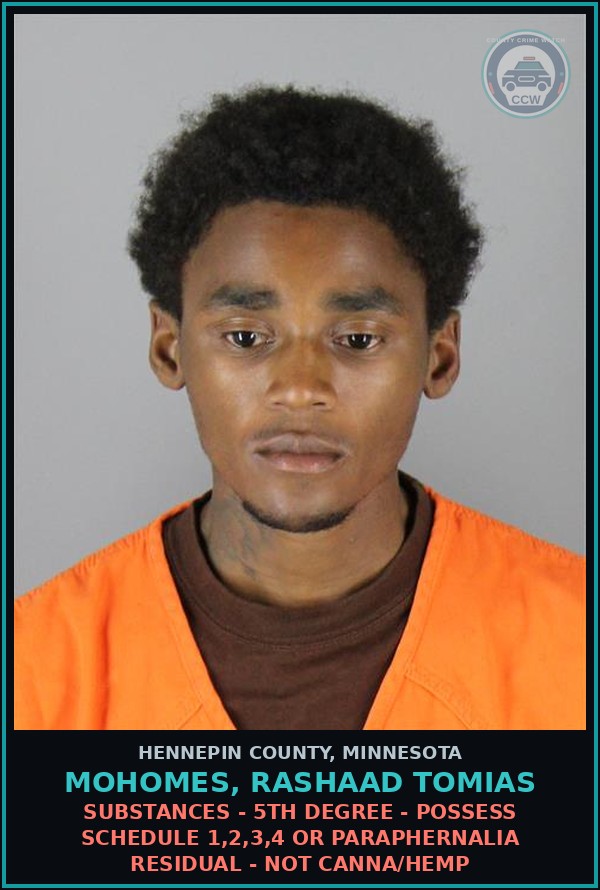 Booking mugshot of MOHOMES, RASHAAD TOMIAS in Hennepin County