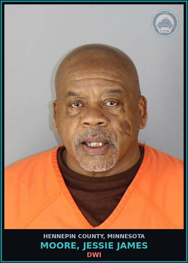 Booking mugshot of MOORE, JESSIE JAMES in Hennepin County