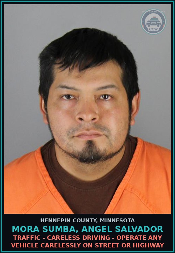 Booking mugshot of MORA SUMBA, ANGEL SALVADOR in Hennepin County