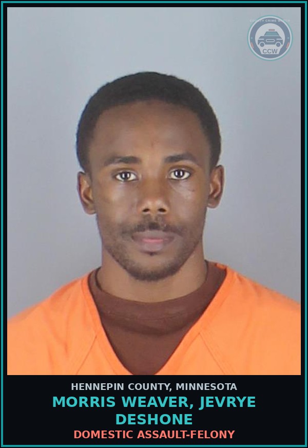 Booking mugshot of MORRIS WEAVER, JEVRYE DESHONE in Hennepin County