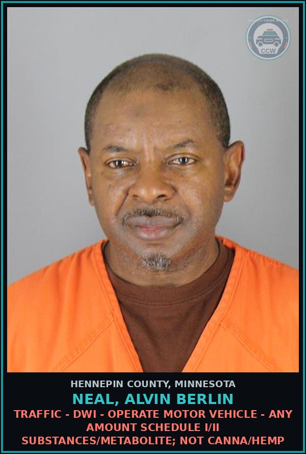 Booking mugshot of NEAL, ALVIN BERLIN in Hennepin County