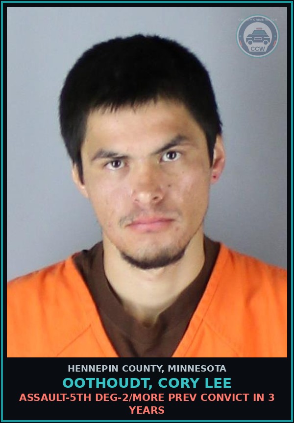 Booking mugshot of OOTHOUDT, CORY LEE in Hennepin County