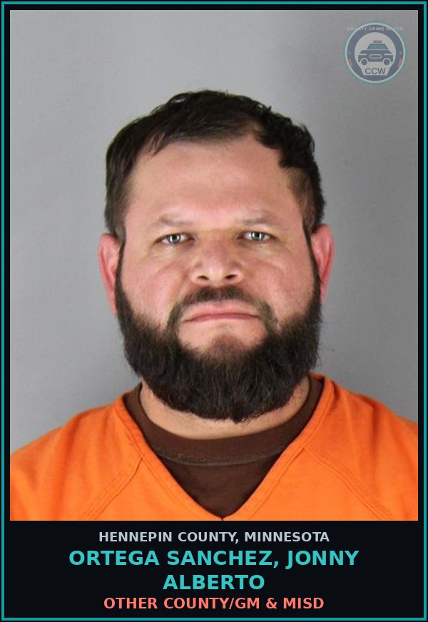 Booking mugshot of ORTEGA SANCHEZ, JONNY ALBERTO in Hennepin County