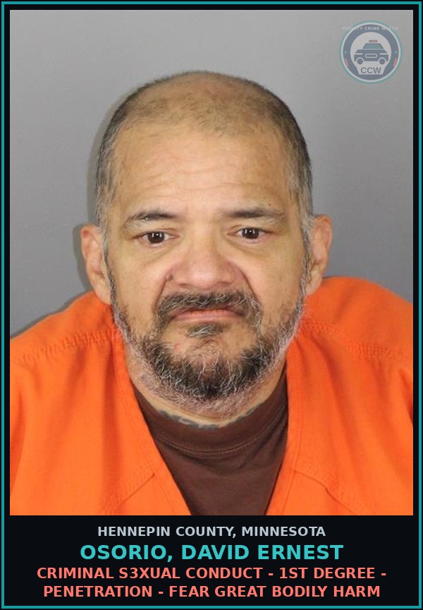 Booking mugshot of OSORIO, DAVID ERNEST in Hennepin County