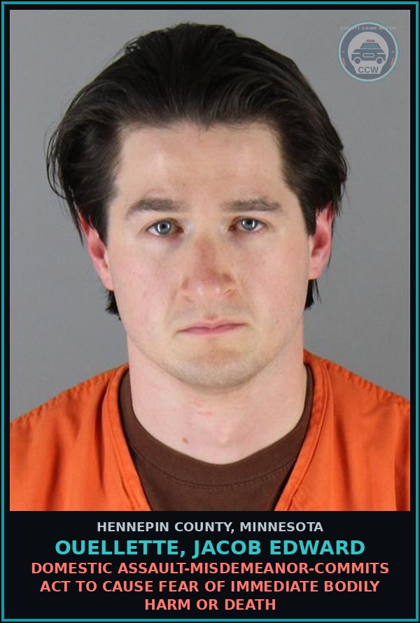 Booking mugshot of OUELLETTE, JACOB EDWARD in Hennepin County