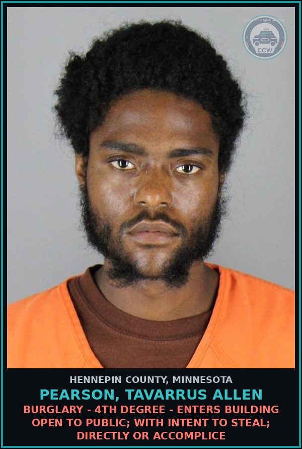 Booking mugshot of PEARSON, TAVARRUS ALLEN in Hennepin County