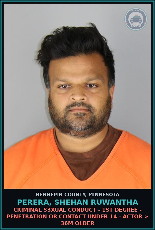 Booking mugshot of PERERA, SHEHAN RUWANTHA in Hennepin County