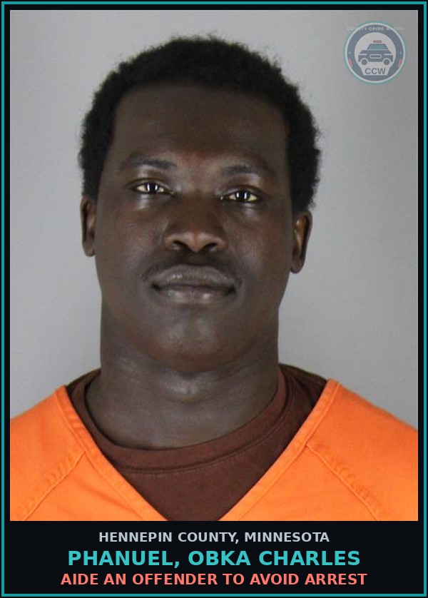 Booking mugshot of PHANUEL, OBKA CHARLES in Hennepin County